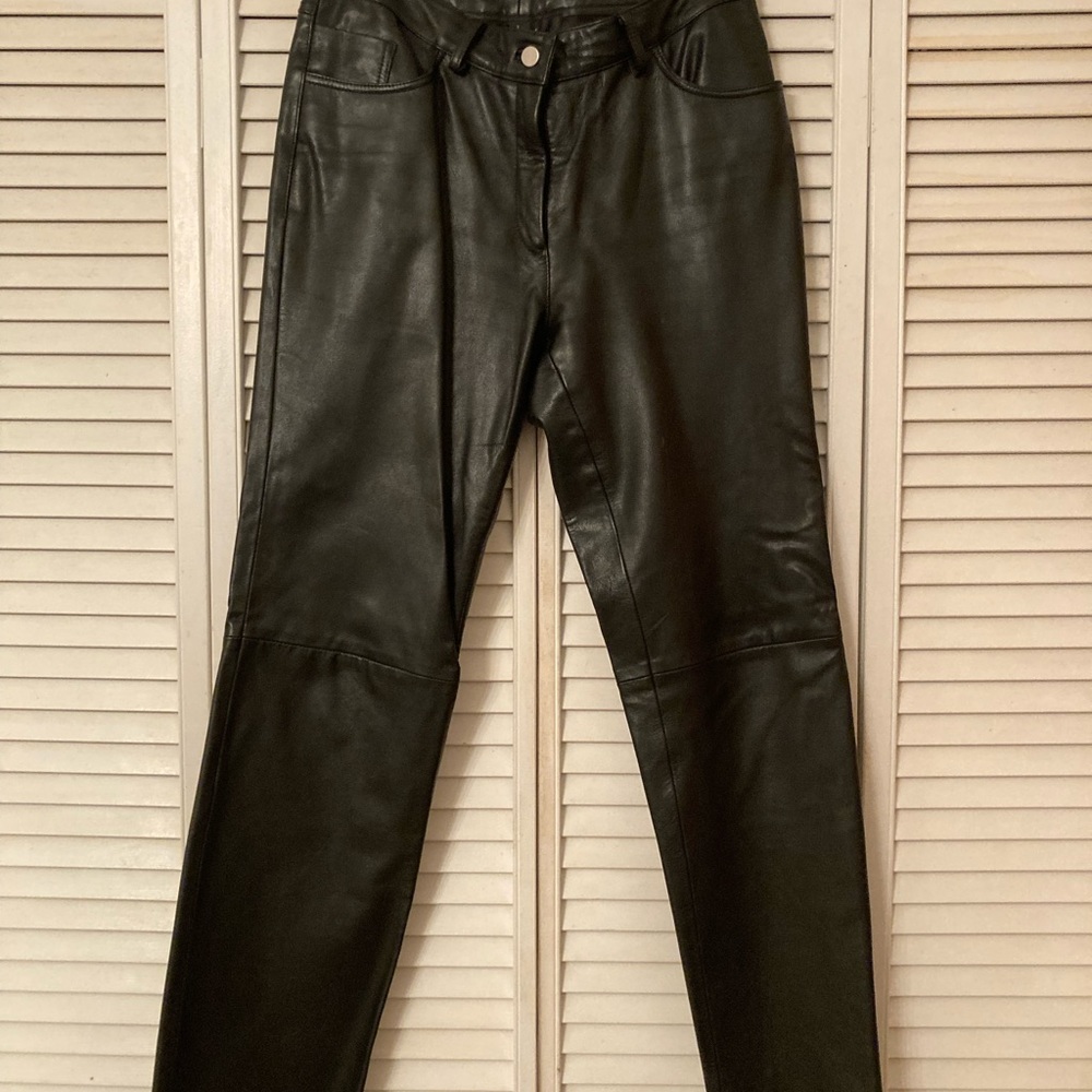 Black leather pants